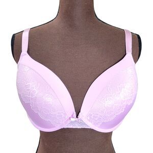 Maidenform Bra Pink Size 38DD Lace Underwire Padded Uplift Cups Adjustable Strap